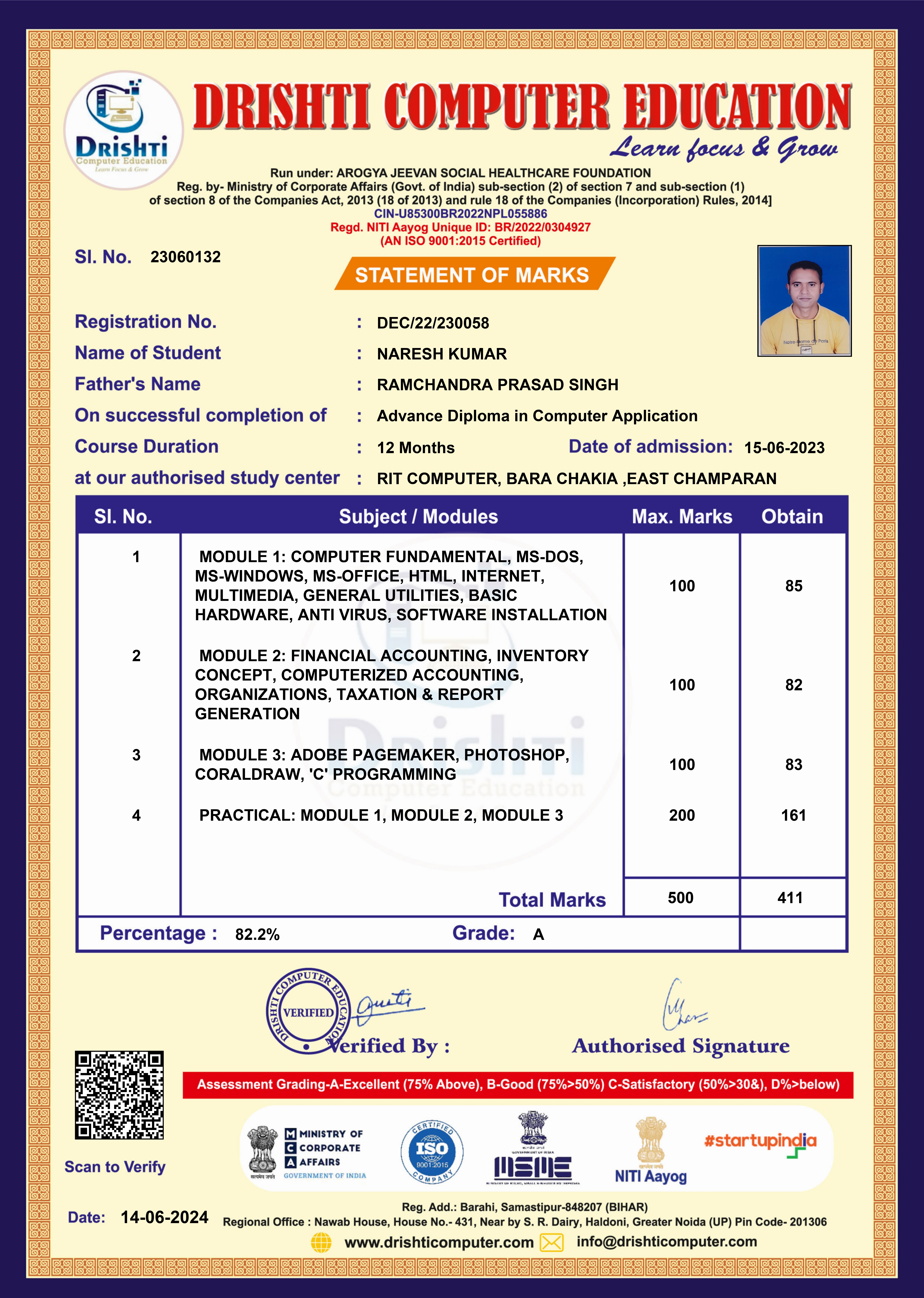 Certificate
